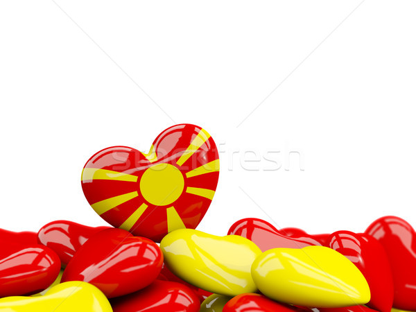 Stock photo: Heart with flag of macedonia