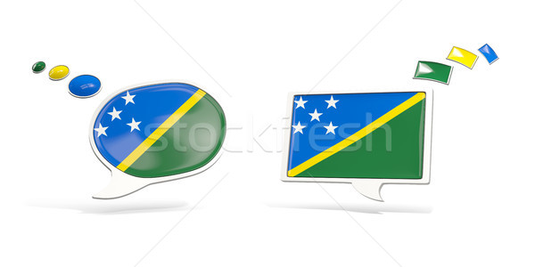 Two chat icons with flag of solomon islands Stock photo © MikhailMishchenko