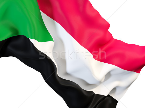 Bandiera Sudan primo piano illustrazione 3d viaggio Foto d'archivio © MikhailMishchenko