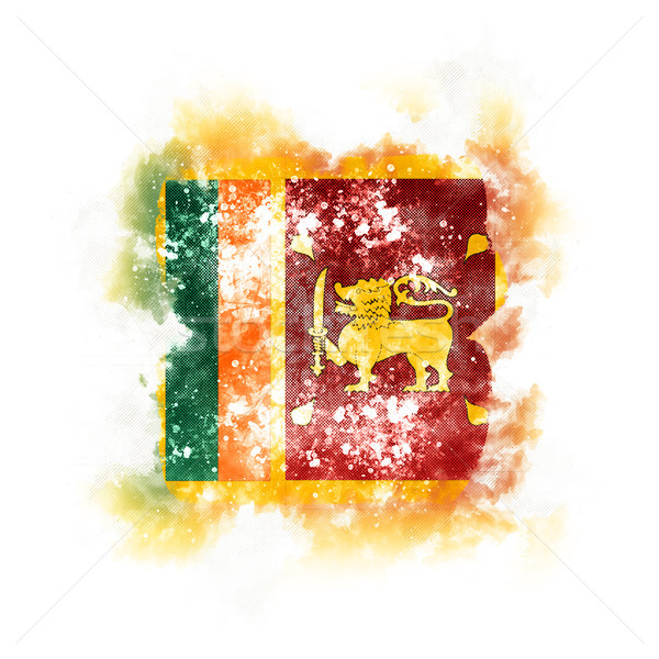 Placu grunge banderą Sri Lanka 3d ilustracji retro Zdjęcia stock © MikhailMishchenko