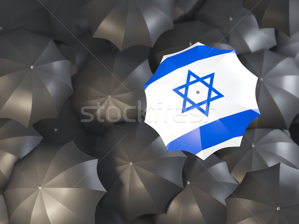 Paraplu vlag Israël top zwarte parasols Stockfoto © MikhailMishchenko