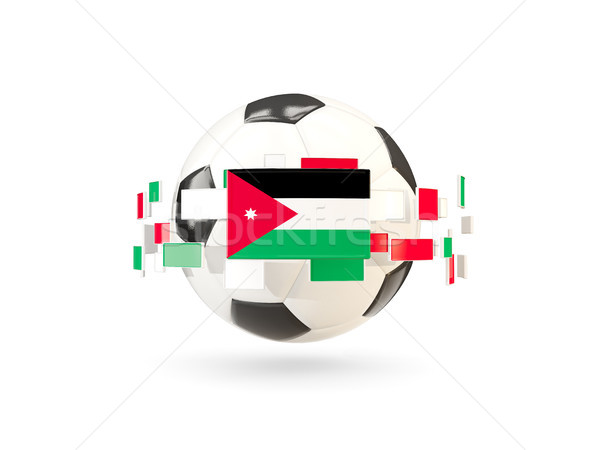 Soccer ball with line of flags. Flag of jordan Stock photo © MikhailMishchenko