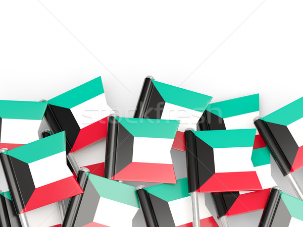 Flagge Pin Kuwait isoliert weiß Welt Stock foto © MikhailMishchenko