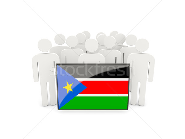 Pessoas bandeira sul Sudão isolado branco Foto stock © MikhailMishchenko