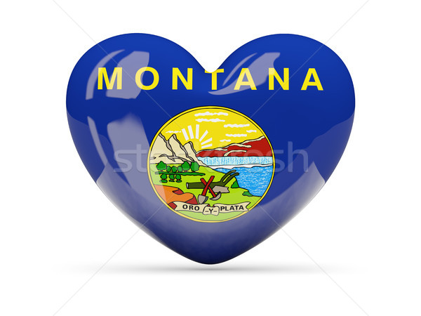 Flag of montana, US state heart icon Stock photo © MikhailMishchenko