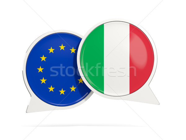 Chat bubbles of EU and Italy isolated on white Stock photo © MikhailMishchenko