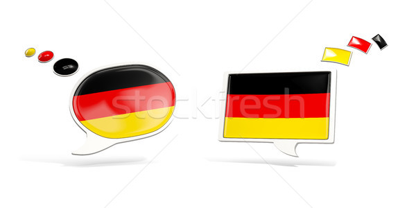 Two chat icons with flag of germany Stock photo © MikhailMishchenko