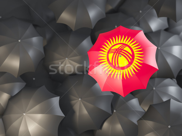 Сток-фото: зонтик · флаг · Киргизия · Top · черный