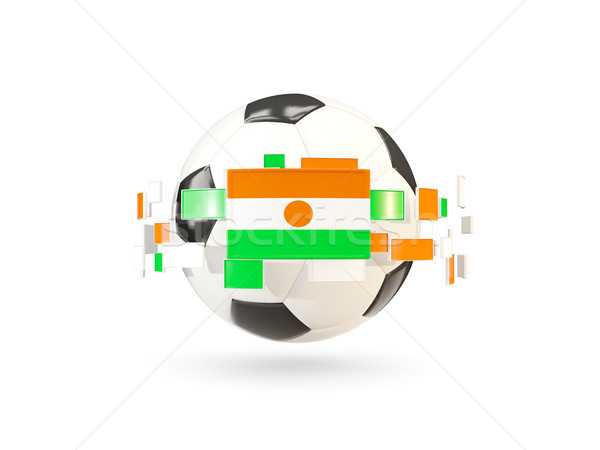 Stock fotó: Futballabda · vonal · zászlók · zászló · Niger · lebeg