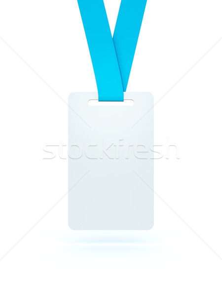 Kartvizit mavi şerit kâğıt imzalamak kart Stok fotoğraf © MikhailMishchenko