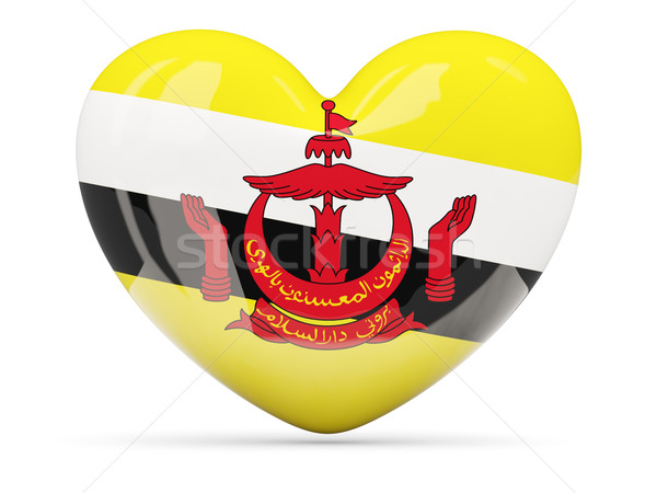 Сток-фото: сердце · икона · флаг · Бруней · изолированный