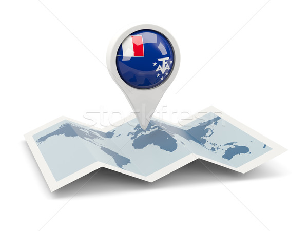 Stock photo: Round pin with flag of french southern territories