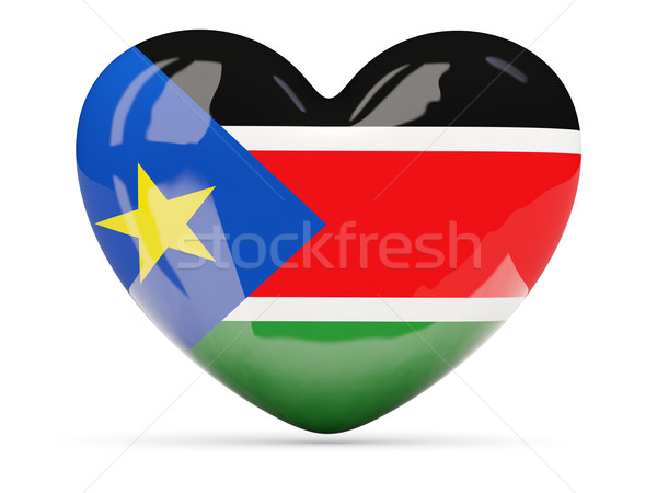 Cuore icona bandiera meridionale Sudan Foto d'archivio © MikhailMishchenko