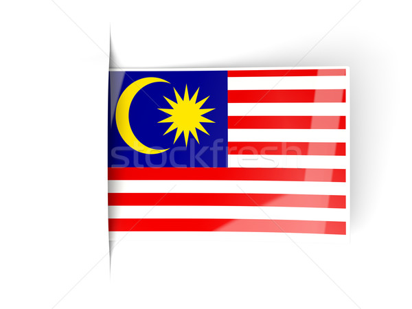 Stock photo: Square label with flag of malaysia