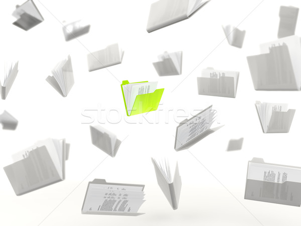 緑 フォルダ 孤立した 白 作業 ストックフォト © MikhailMishchenko