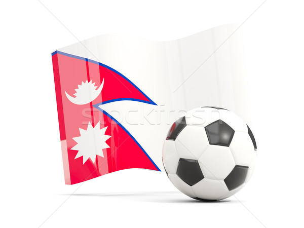 Football with waving flag of nepal isolated on white Stock photo © MikhailMishchenko