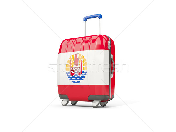 Bagażu banderą francuski polinezja walizkę odizolowany Zdjęcia stock © MikhailMishchenko