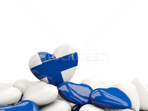 Stock photo: Heart with flag of finland