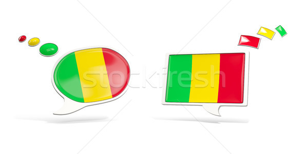 Two chat icons with flag of mali Stock photo © MikhailMishchenko