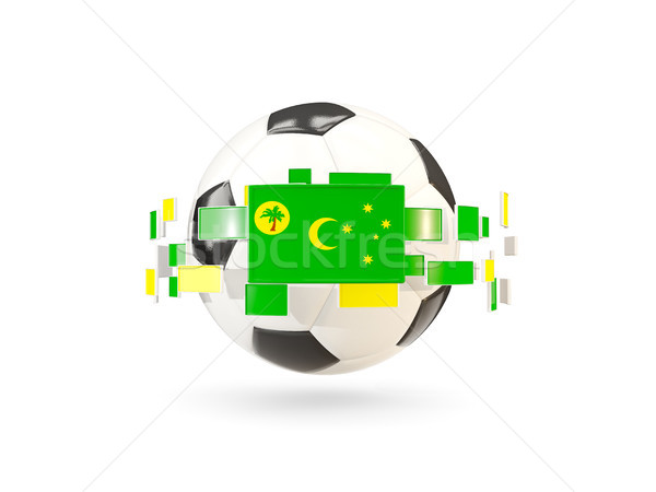 Soccer ball with line of flags. Flag of cocos islands Stock photo © MikhailMishchenko