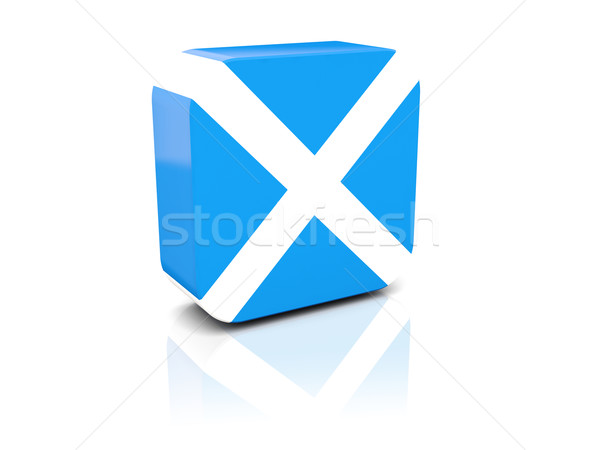 Stock foto: Platz · Symbol · Flagge · Schottland · Reflexion · weiß