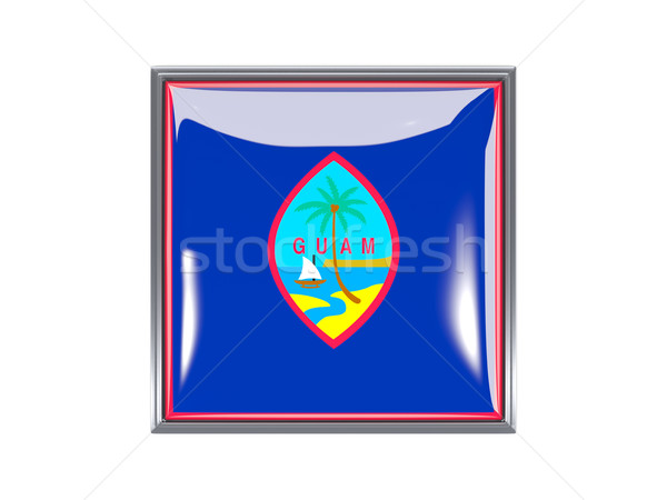 квадратный икона флаг Гуам металл кадр Сток-фото © MikhailMishchenko