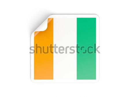 Square sticker with flag of cote d Ivoire Stock photo © MikhailMishchenko