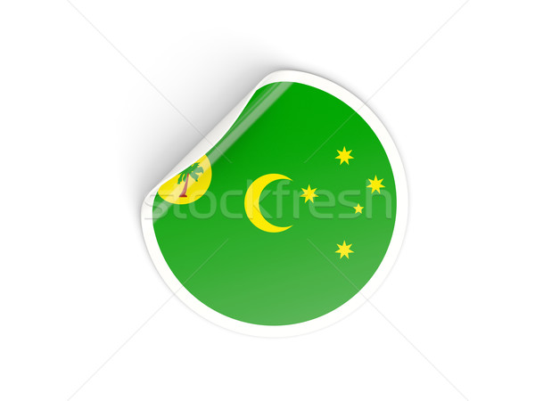 Round sticker with flag of cocos islands Stock photo © MikhailMishchenko
