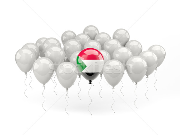 Aria palloncini bandiera Sudan isolato bianco Foto d'archivio © MikhailMishchenko