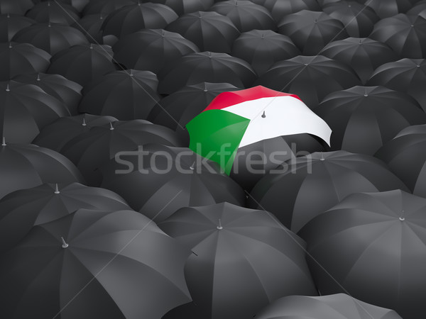 Foto stock: Guarda-chuva · bandeira · Sudão · preto · guarda-chuvas · viajar