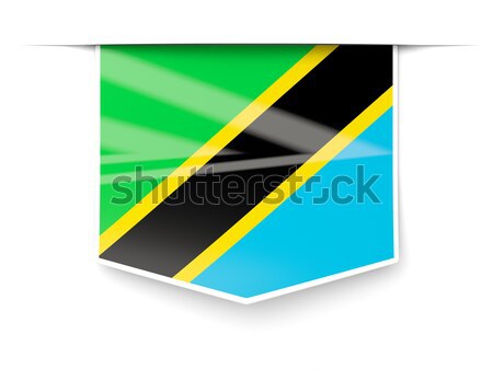 Zászló címke Tanzánia izolált fehér felirat Stock fotó © MikhailMishchenko