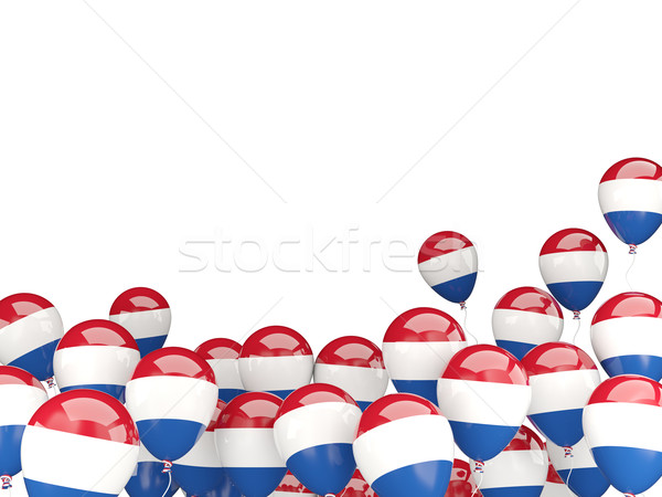 [[stock_photo]]: Battant · ballons · pavillon · Pays-Bas · isolé · blanche