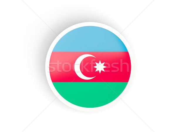 Foto stock: Adesivo · bandeira · Azerbaijão · isolado · branco · viajar