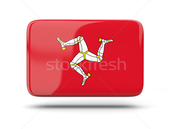 Stock photo: Square icon with flag of isle of man