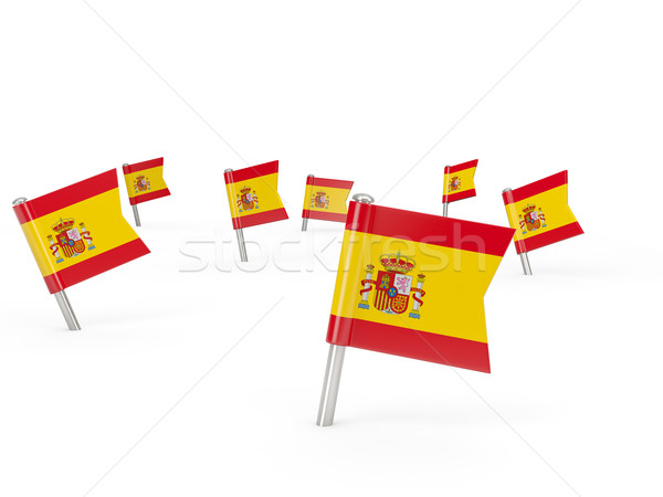 Square pins with flag of spain Stock photo © MikhailMishchenko