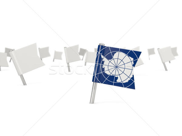 Square pin with flag of antarctica Stock photo © MikhailMishchenko