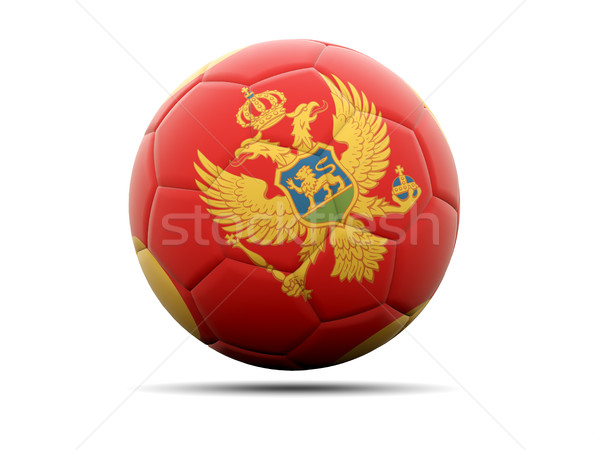 Piłka nożna banderą Czarnogóra 3d ilustracji piłka nożna sportu Zdjęcia stock © MikhailMishchenko