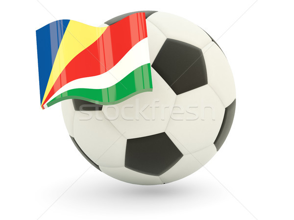 Voetbal vlag Seychellen geïsoleerd witte sport Stockfoto © MikhailMishchenko