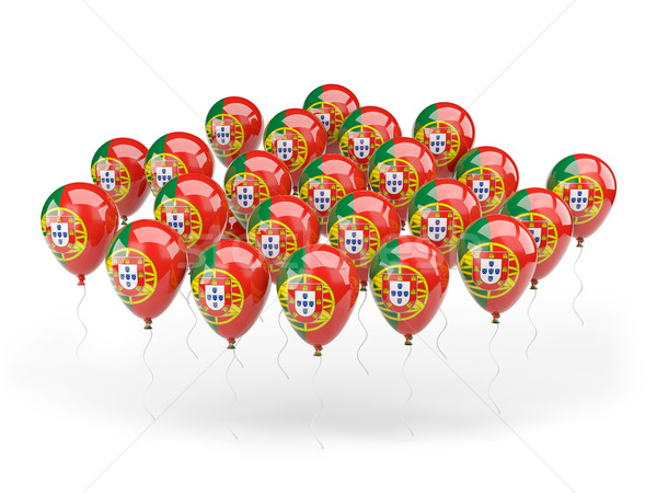 [[stock_photo]]: Ballons · pavillon · Pologne · isolé · blanche · Voyage