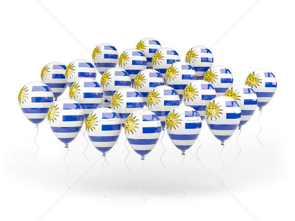 Léggömbök zászló Uruguay izolált fehér vidék Stock fotó © MikhailMishchenko