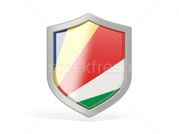 Schild icon vlag Seychellen geïsoleerd witte Stockfoto © MikhailMishchenko
