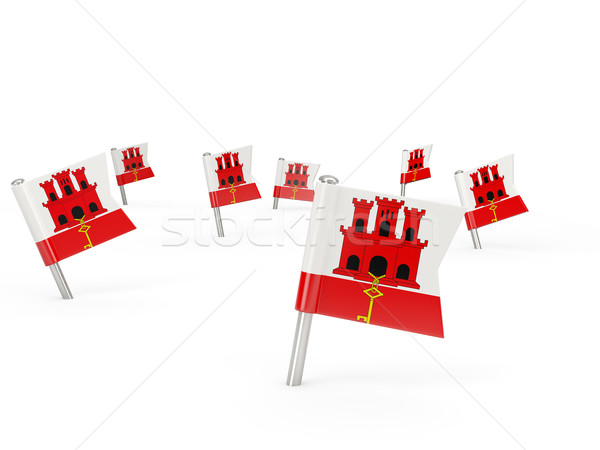 Square pins with flag of gibraltar Stock photo © MikhailMishchenko