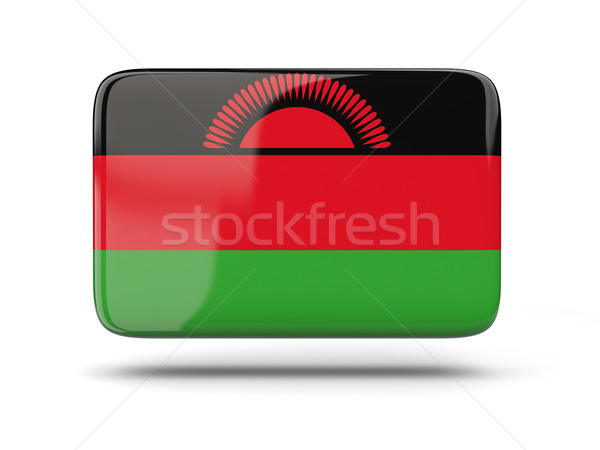 Tér ikon zászló Malawi árnyék felirat Stock fotó © MikhailMishchenko