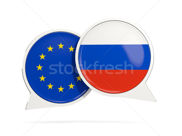 Chat buborékok EU Oroszország izolált fehér Stock fotó © MikhailMishchenko
