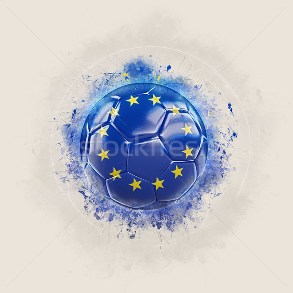 Grunge football with flag of european union Stock photo © MikhailMishchenko