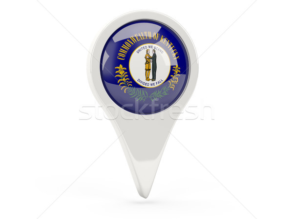 Stock photo: Round flag pin with flag of kentucky. United states local flags