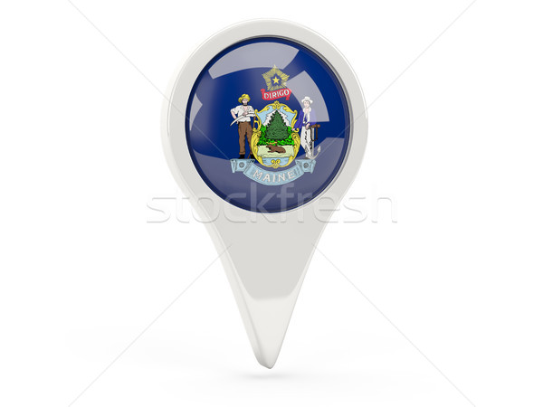 Round flag pin with flag of maine. United states local flags Stock photo © MikhailMishchenko