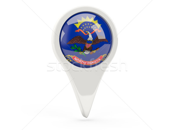 Round flag pin with flag of north dakota. United states local fl Stock photo © MikhailMishchenko