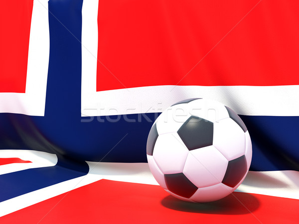 Stock photo: Flag of norway with football in front of it
