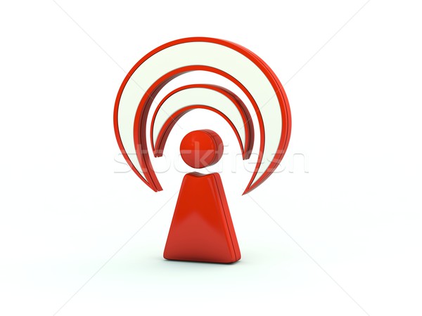 Stok fotoğraf: Ikon · kırmızı · web · dalga · teknoloji · 3D